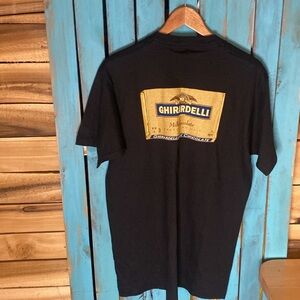 Vintage 90s Ghirardelli milk chocolate San Francisco t shirt L black made in USA